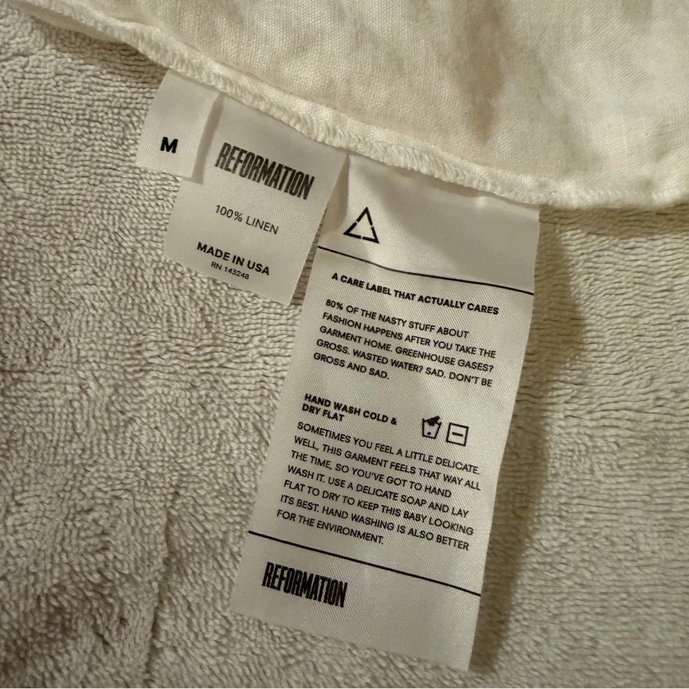 Reformation Women's Linen Tank Top - Picture 3 of 3
